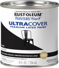 Gloss black paint can, Painter's Touch Ultra Cover premium latex, 8 fl oz.