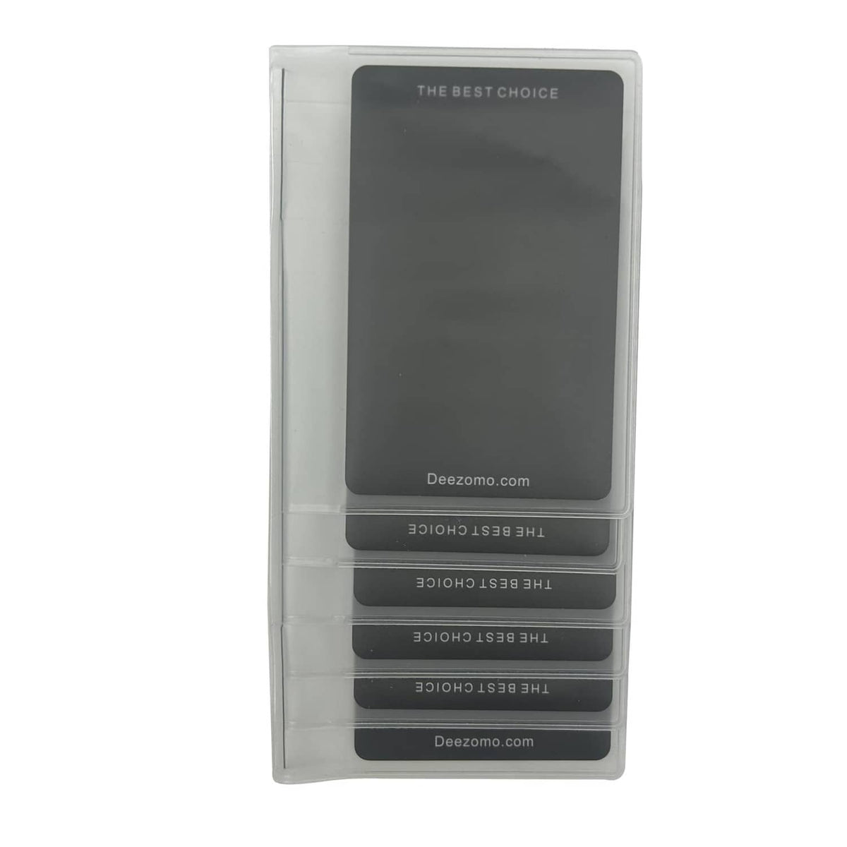 Clear checkbook wallet insert set of 2, stacked transparent pockets with dark cover