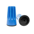 Blue and black waterproof wire connector nut caps with twist-fit interior