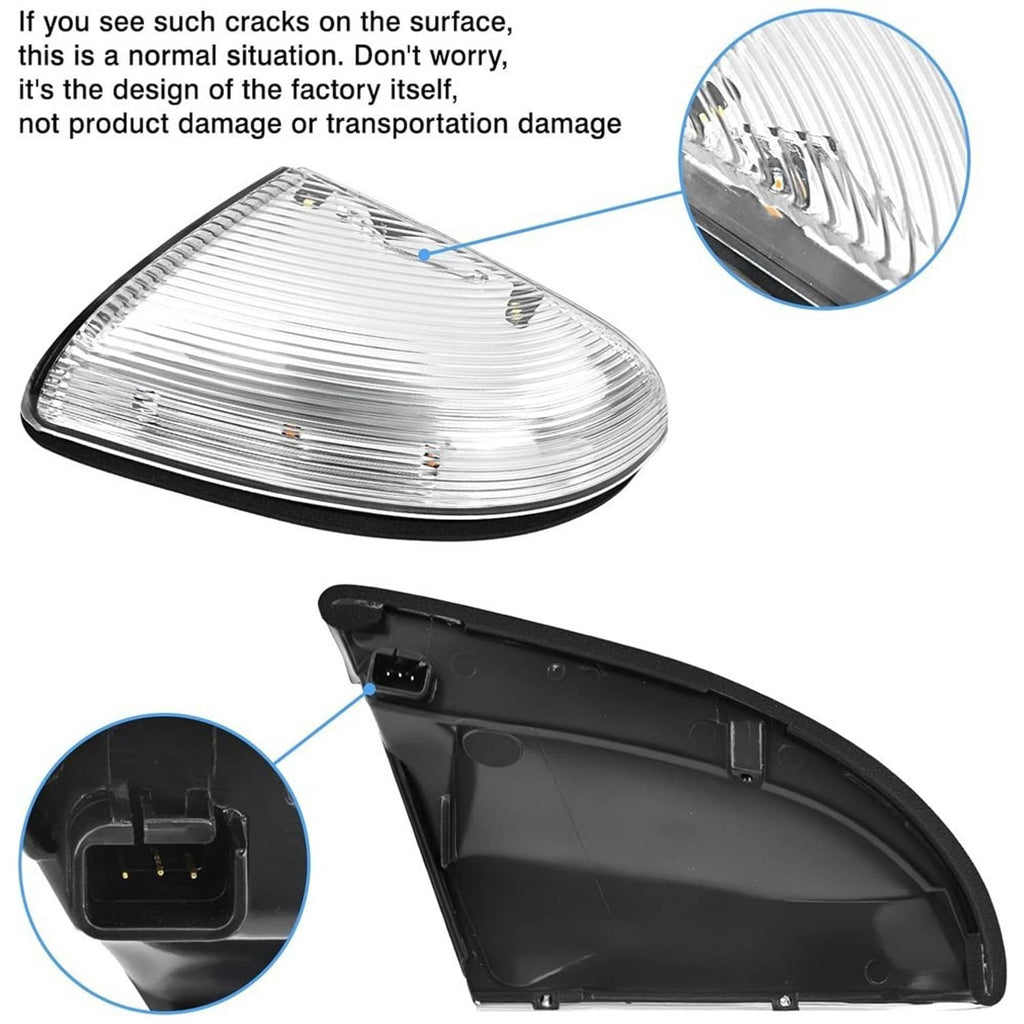 Left driver-side heated side mirror lens and backing with wiring connection
