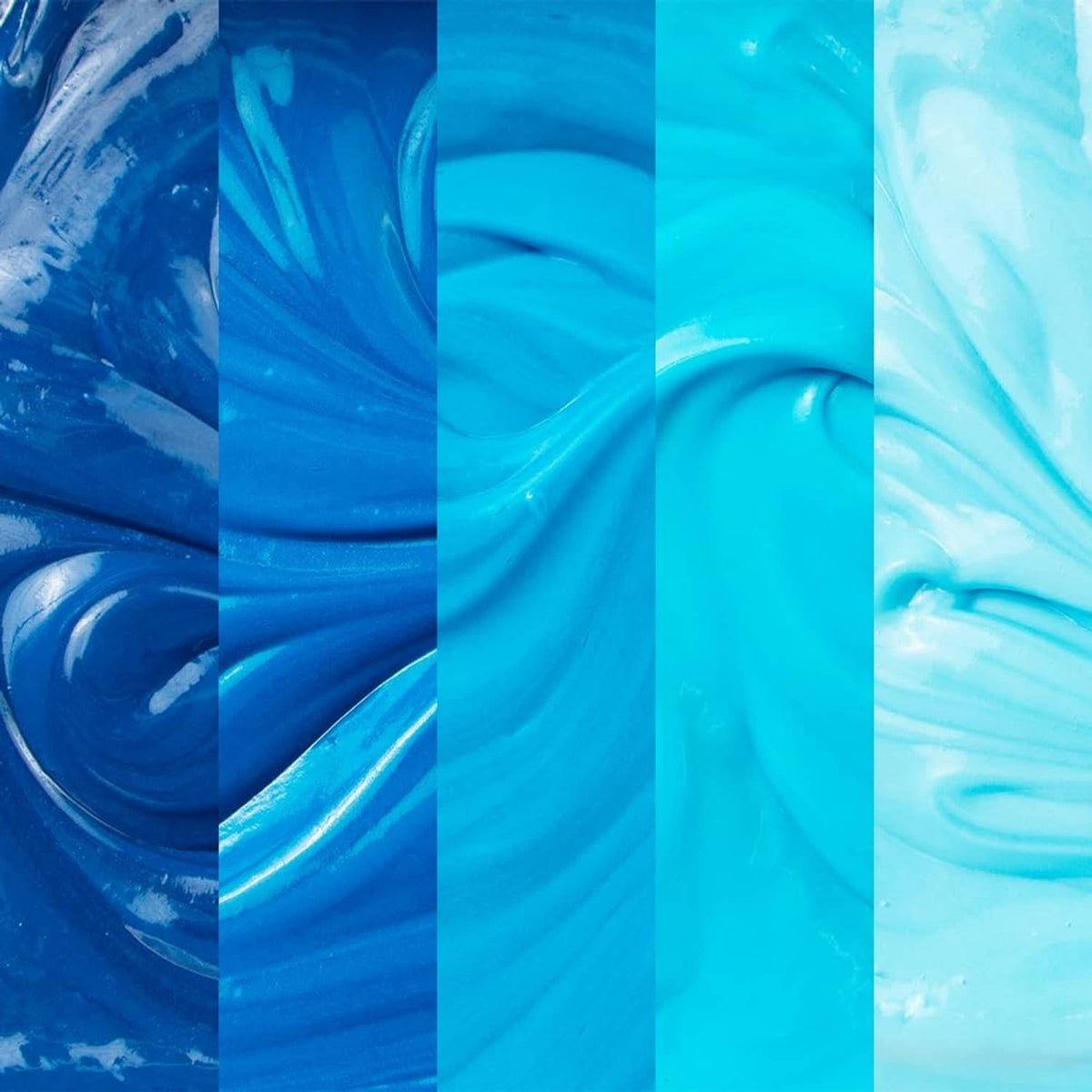 Diluter liquid: glossy blue gel-like texture, close-up
