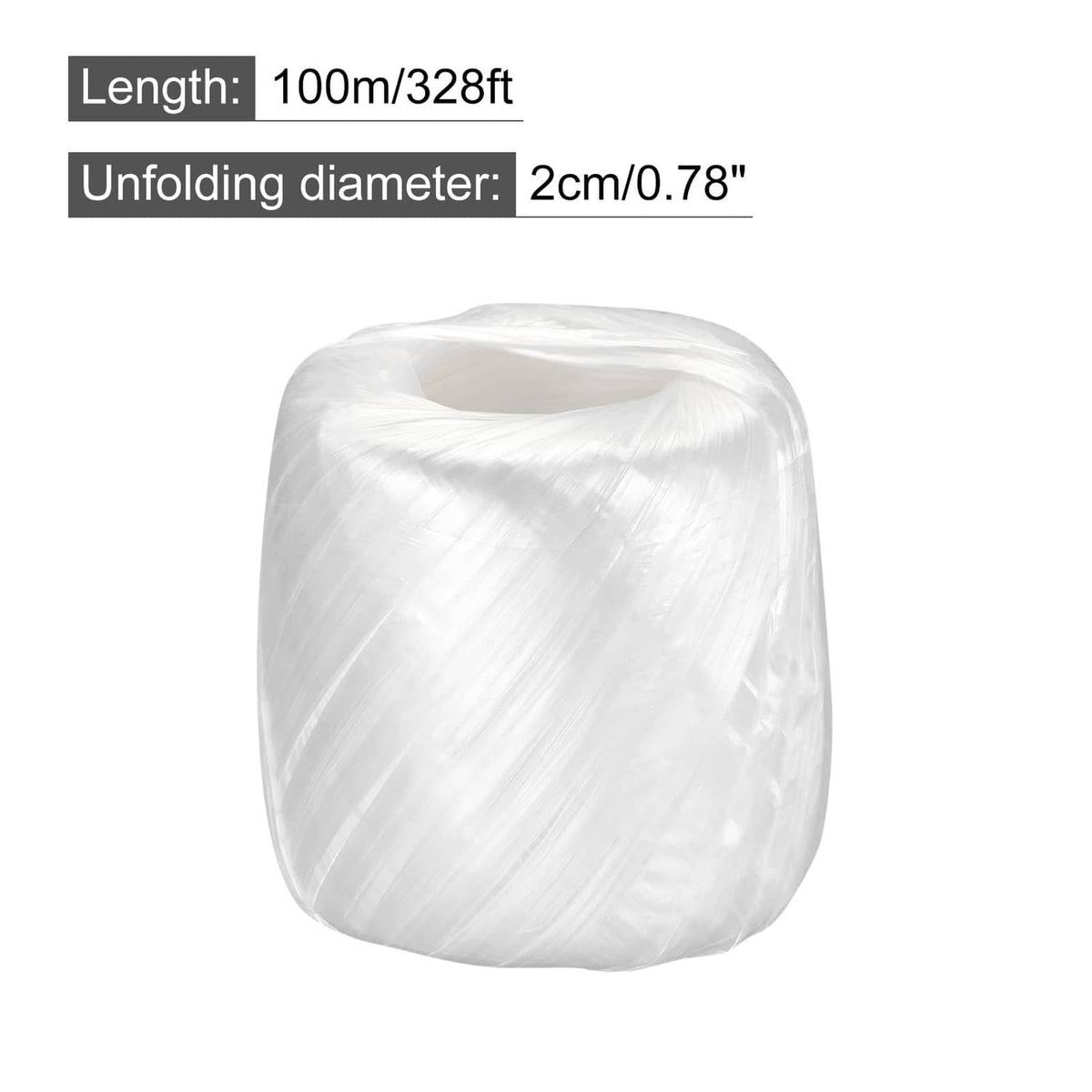 White plastic rope twine spool bundle, thin twisted strands for household use