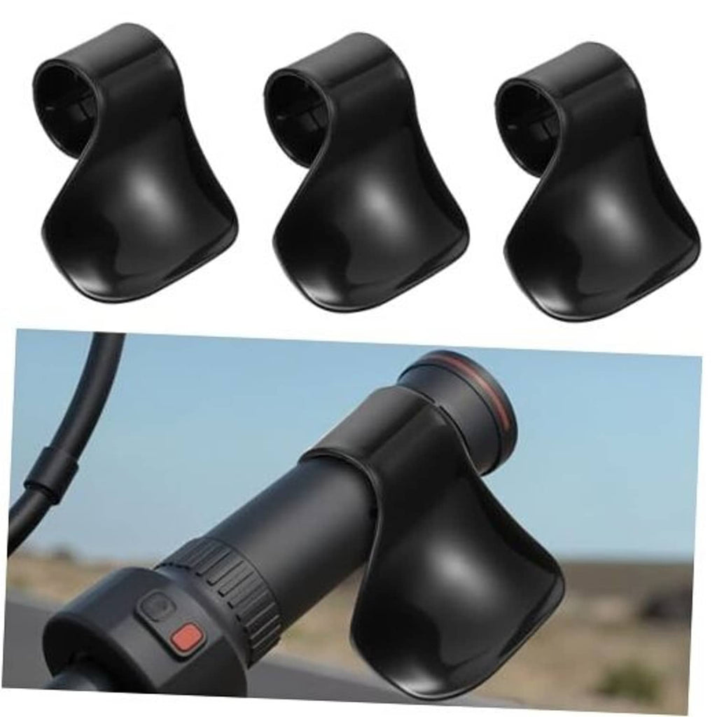 Set of three black motorcycle throttle assist grip sleeves with end openings