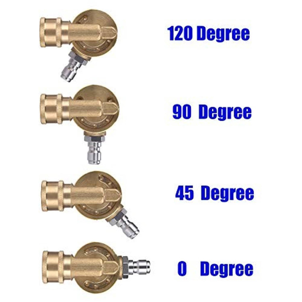 Pivoting coupler with adjustable angles for pressure washer cleaning