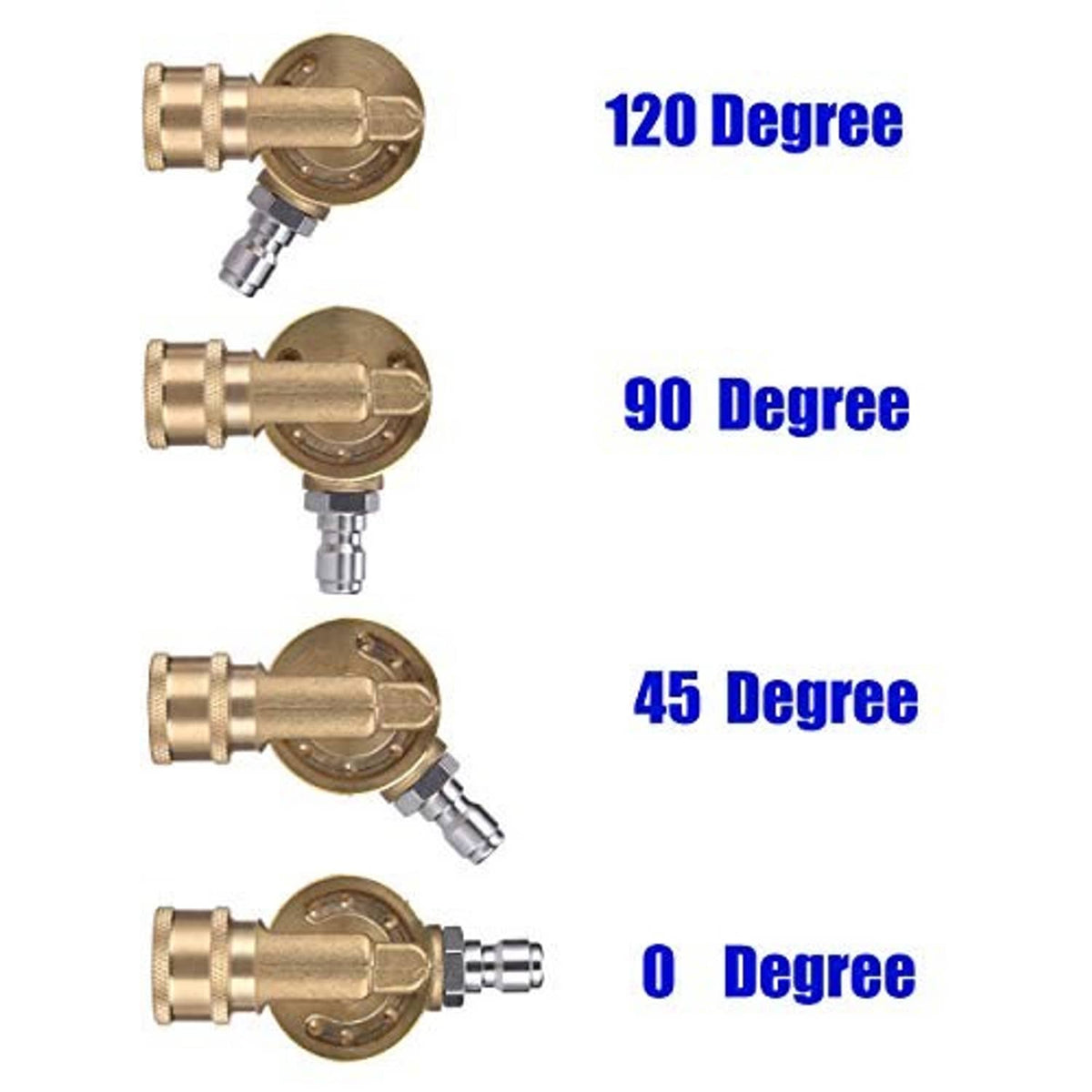 Pivoting coupler with adjustable angles for pressure washer cleaning