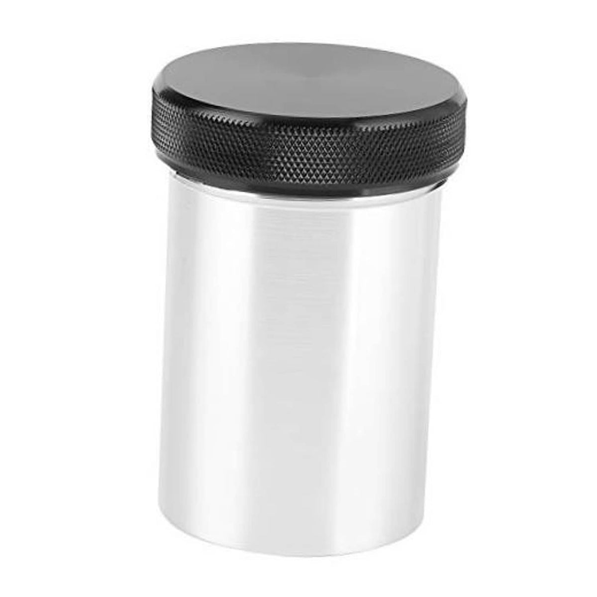 2-inch aluminum weld-in vented bung with black textured cap, front view