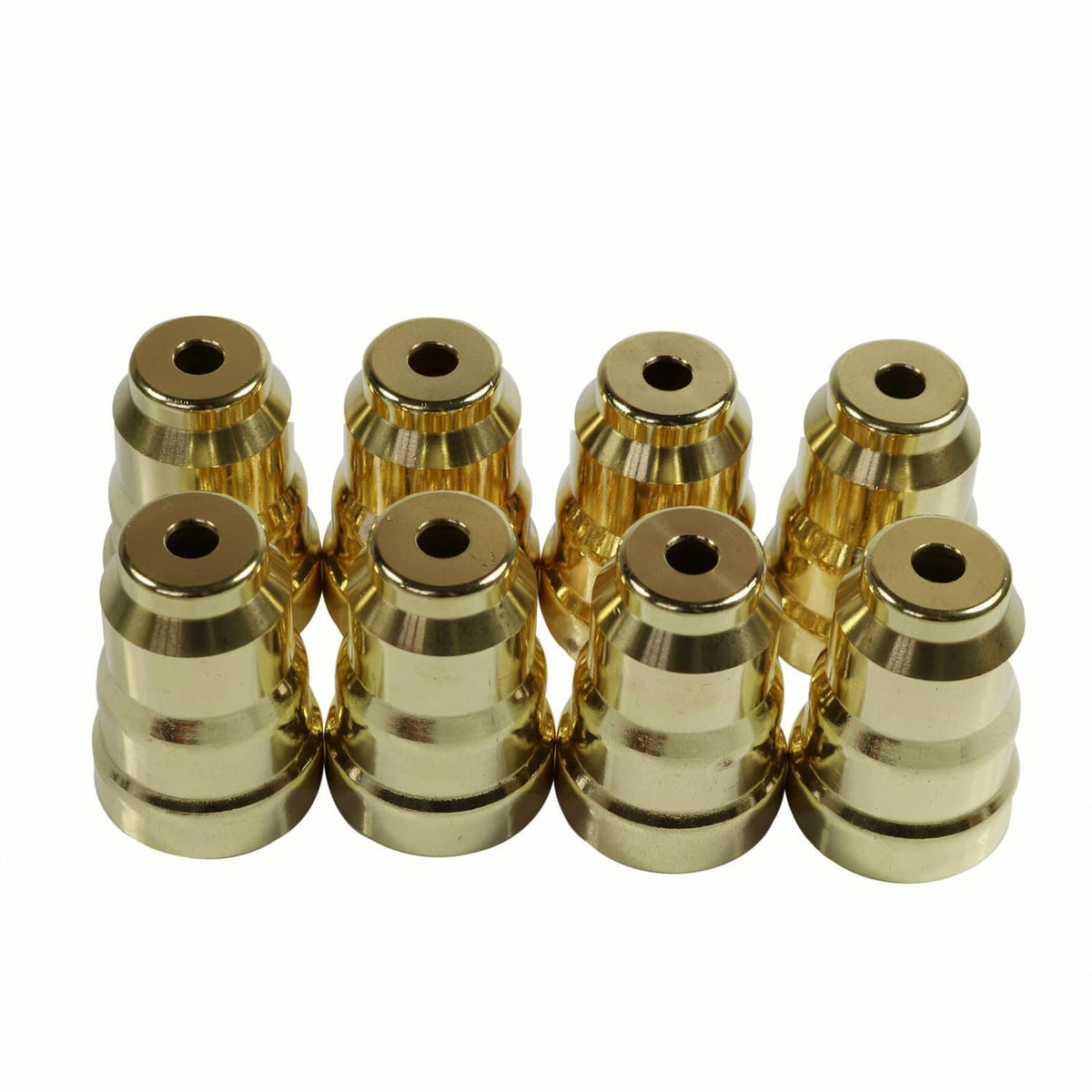 Injector sleeve set, gold brass cup sleeves with circular openings