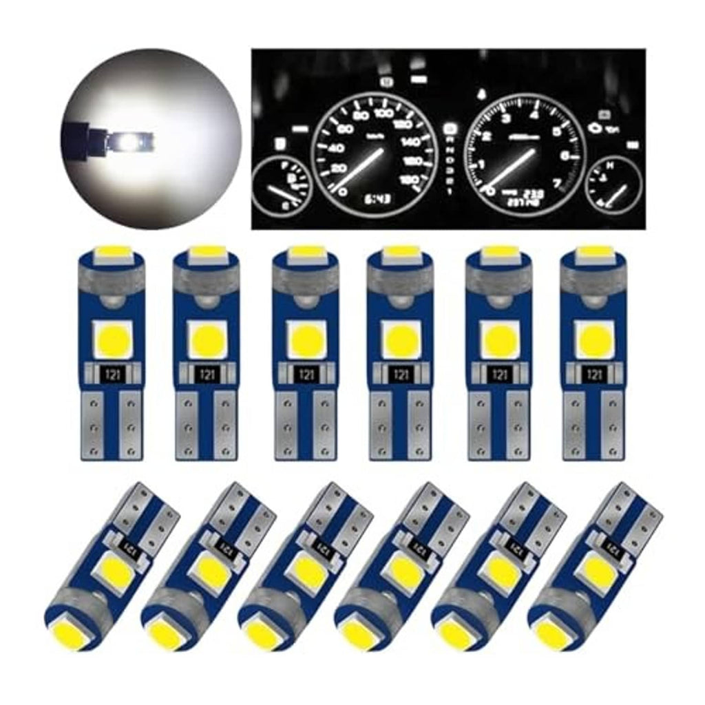 Set of T5 LED replacement bulbs with blue bases and yellow LED chips