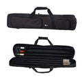 Black soft billiard cue stick carrying case with top handle and side pocket