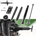 Gimbal bearing puller and alignment tool with threaded shaft, mounting bracket, and pin