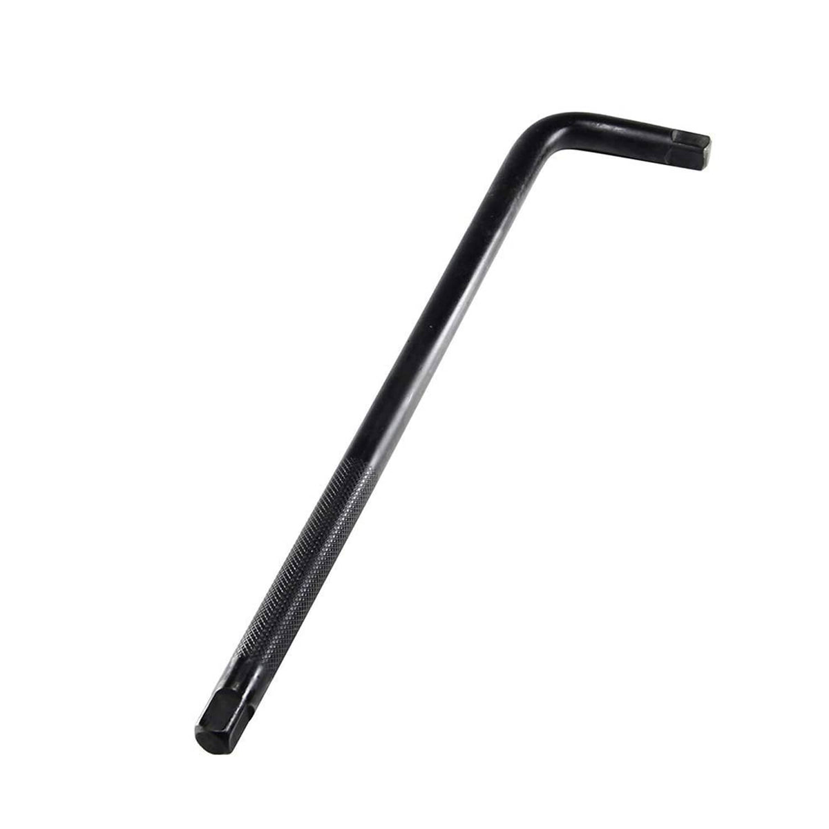 L-shaped socket wrench with black textured handle and squared drive end