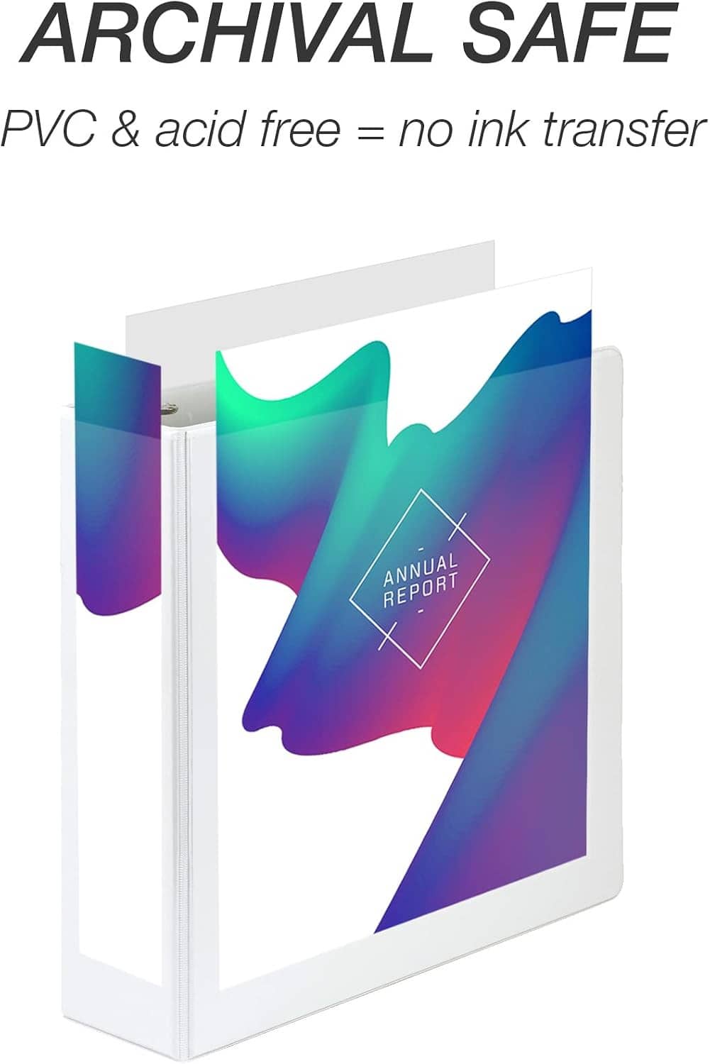 Clear view binder cover with archival-safe document protector sleeves
