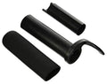Black hand throttle grips with curved lever and mounting sleeve
