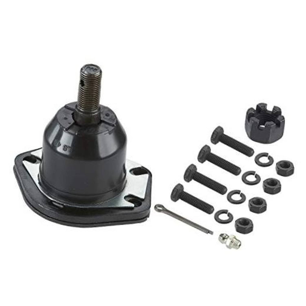 Front upper suspension ball joint with mounting plate and threaded stud, plus hardware kit