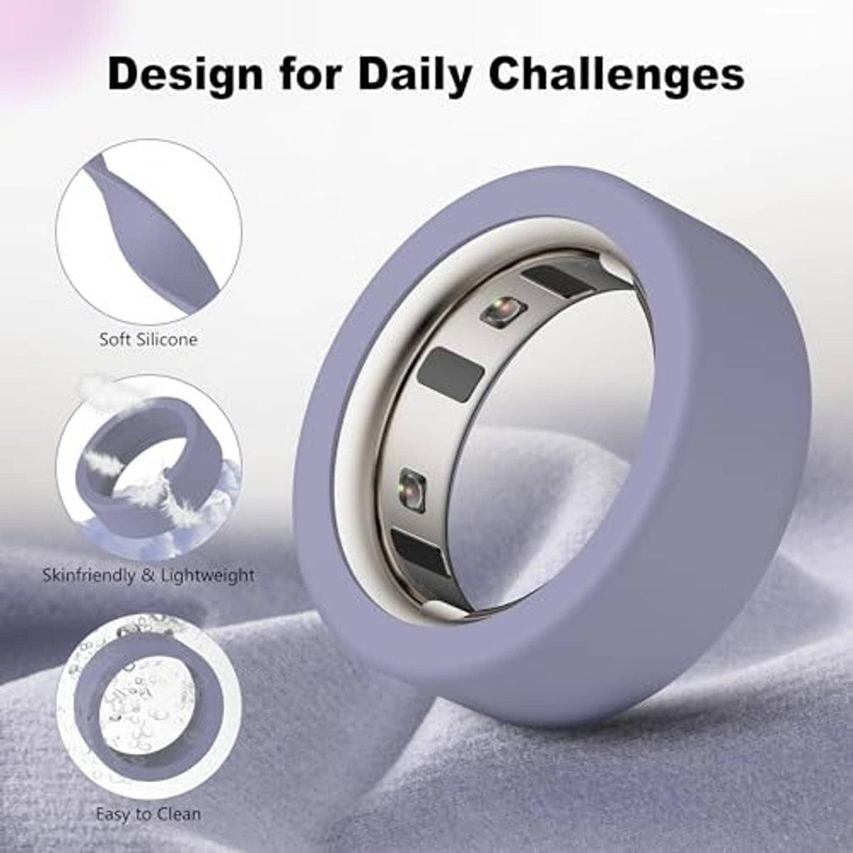 Blue Oura Ring silicone protector with smooth, lightweight cover design
