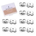 925 sterling silver earring backs, flower-heart style, pack of 12.