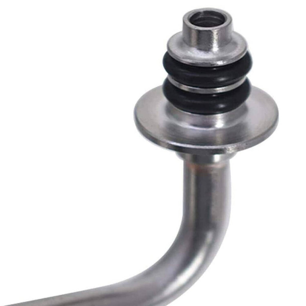Turbo oil feed pipe tube inlet with black seal ring and metal collar