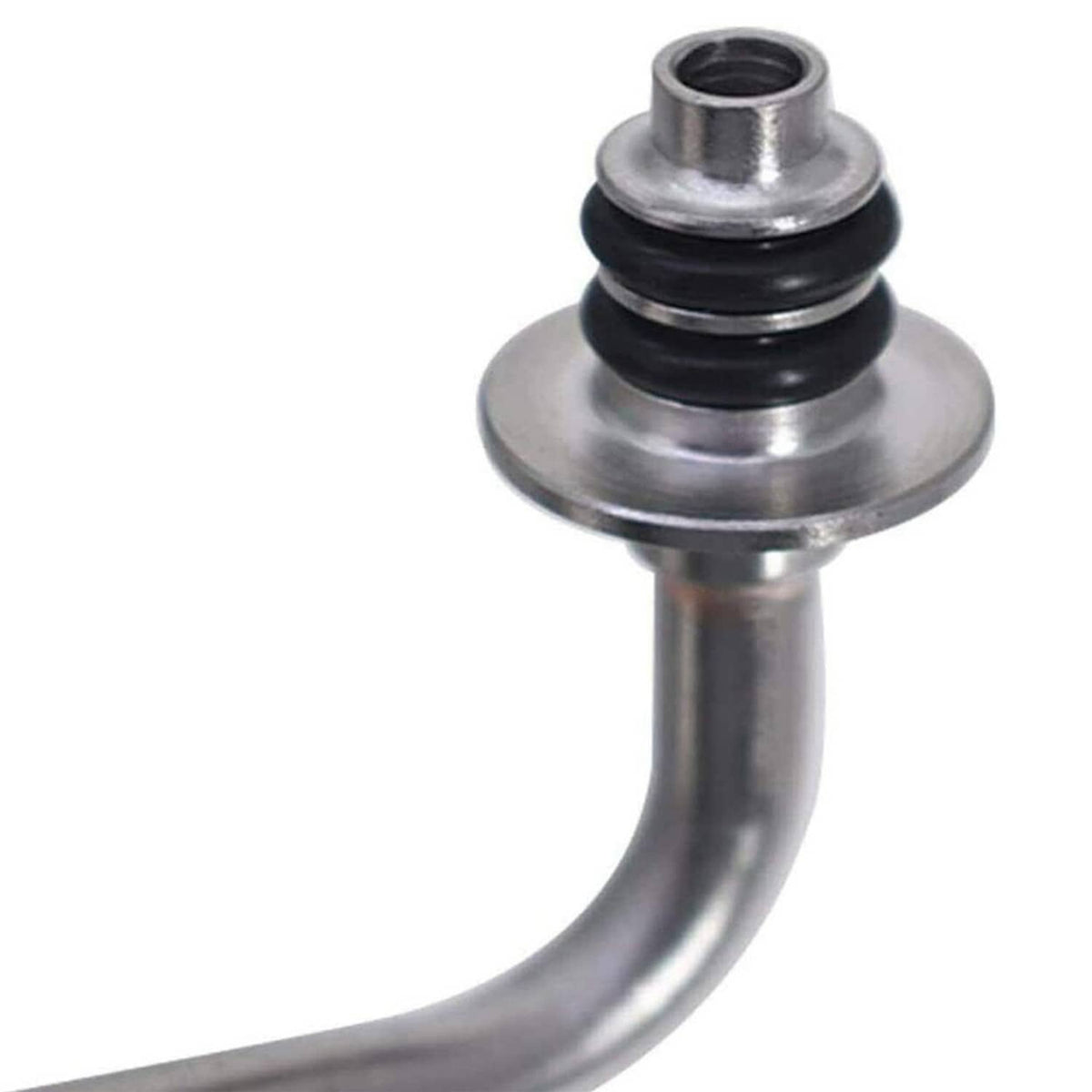 Turbo oil feed pipe tube inlet with black seal ring and metal collar