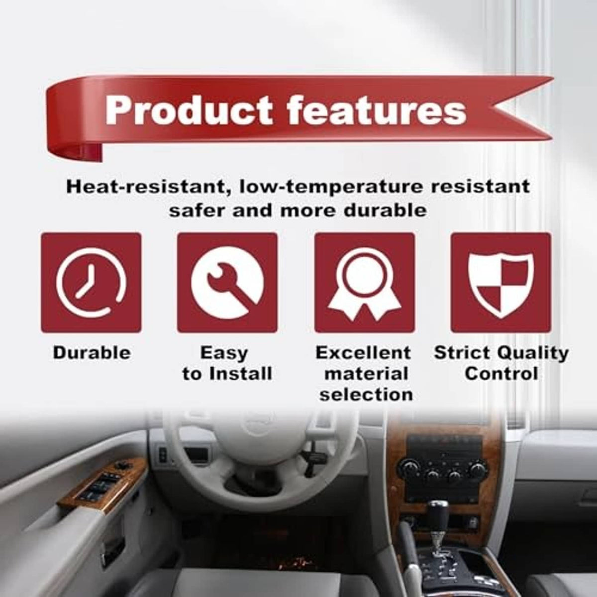 Black hood release cable with handle and latch connector for hood opening and closing