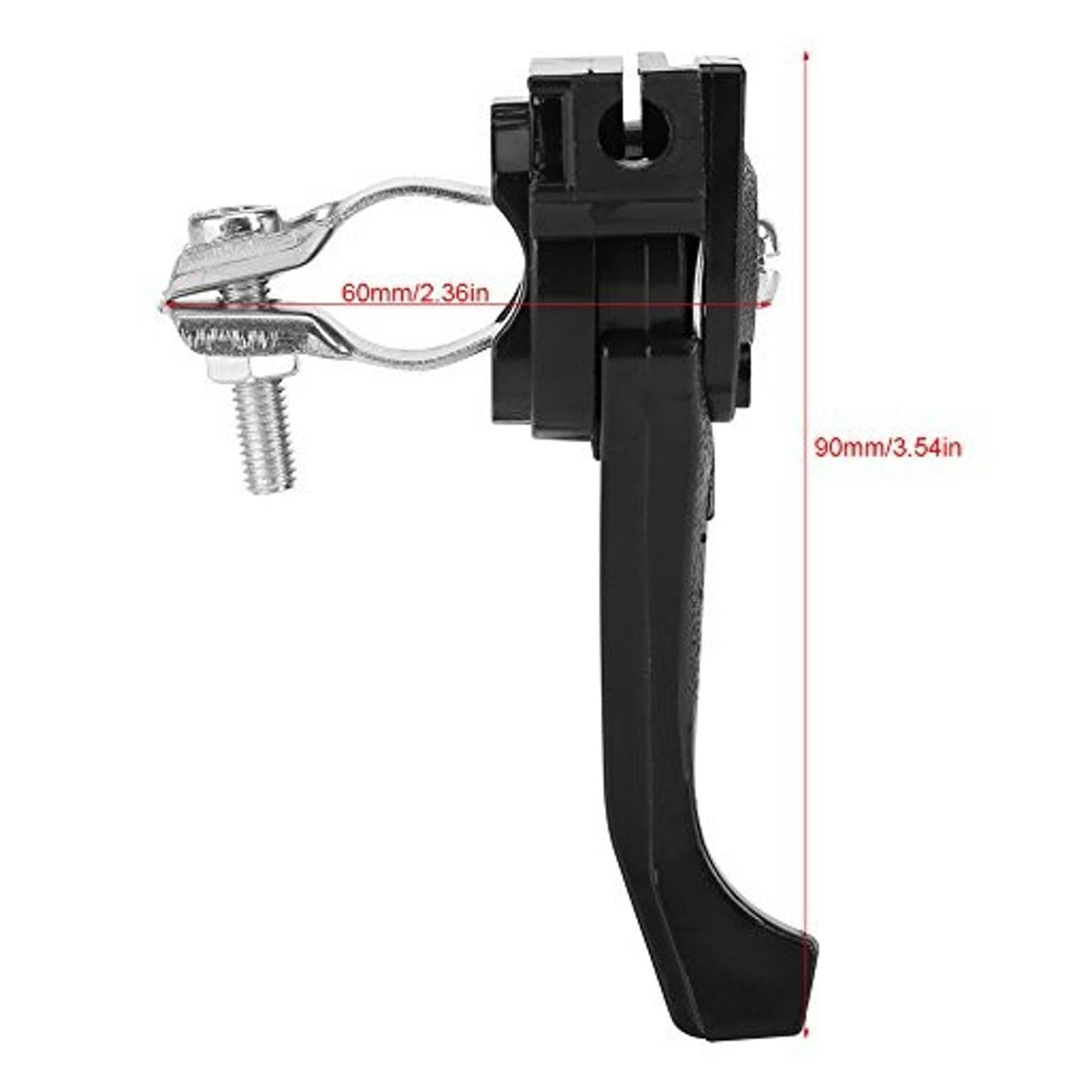 Black throttle control lever with silver bracket and dual-part mounting housing
