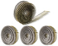 Collated siding nails wire coil, galvanized gold and silver, ring shank, round heads