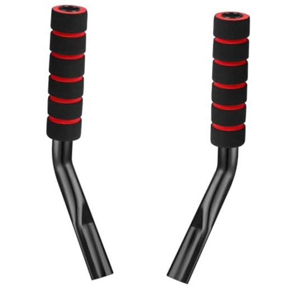 Set of 2 black wheelchair brake extenders with red anti-slip grip bands