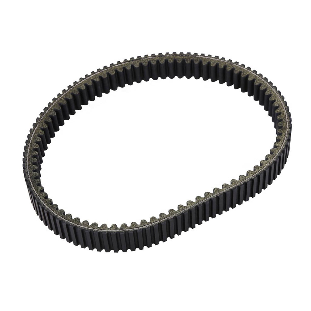 Black ribbed drive belt loop with textured outer underside