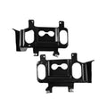Front bumper air intake duct bracket set, left/right, black plastic with mounting holes