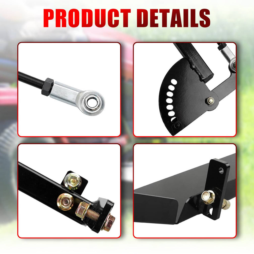 Steel chute blocker hardware detail: threaded rod, bolts, and triangular guard mount