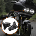 Black fairing air duct parts for Harley Touring, shown with mounting hardware and brackets