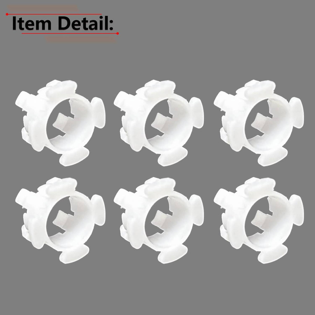 Close-up of white clutch pedal shaft bushings with circular inner ring