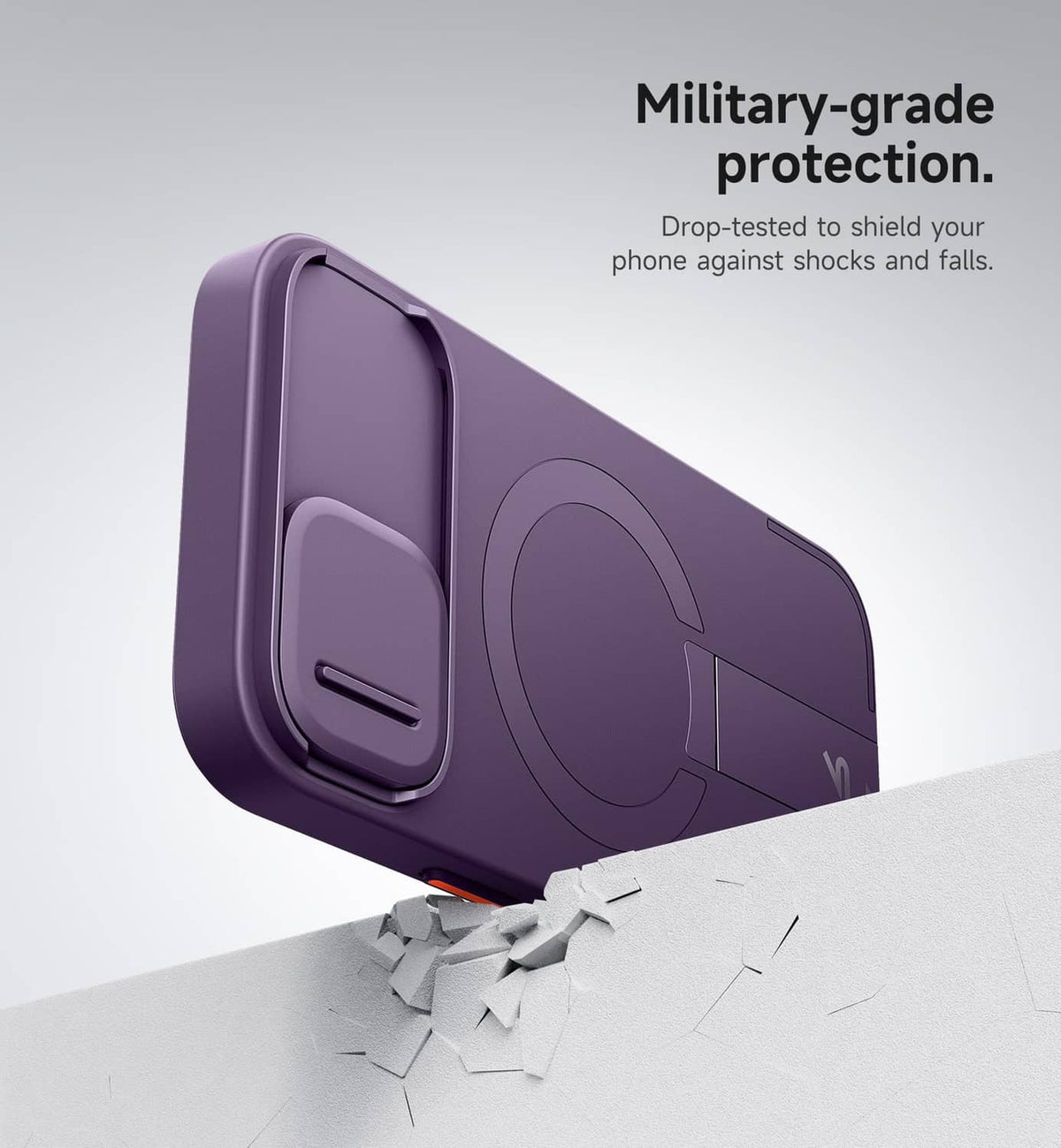 Dark purple iPhone 13/14 case with drop-tested reinforced protection