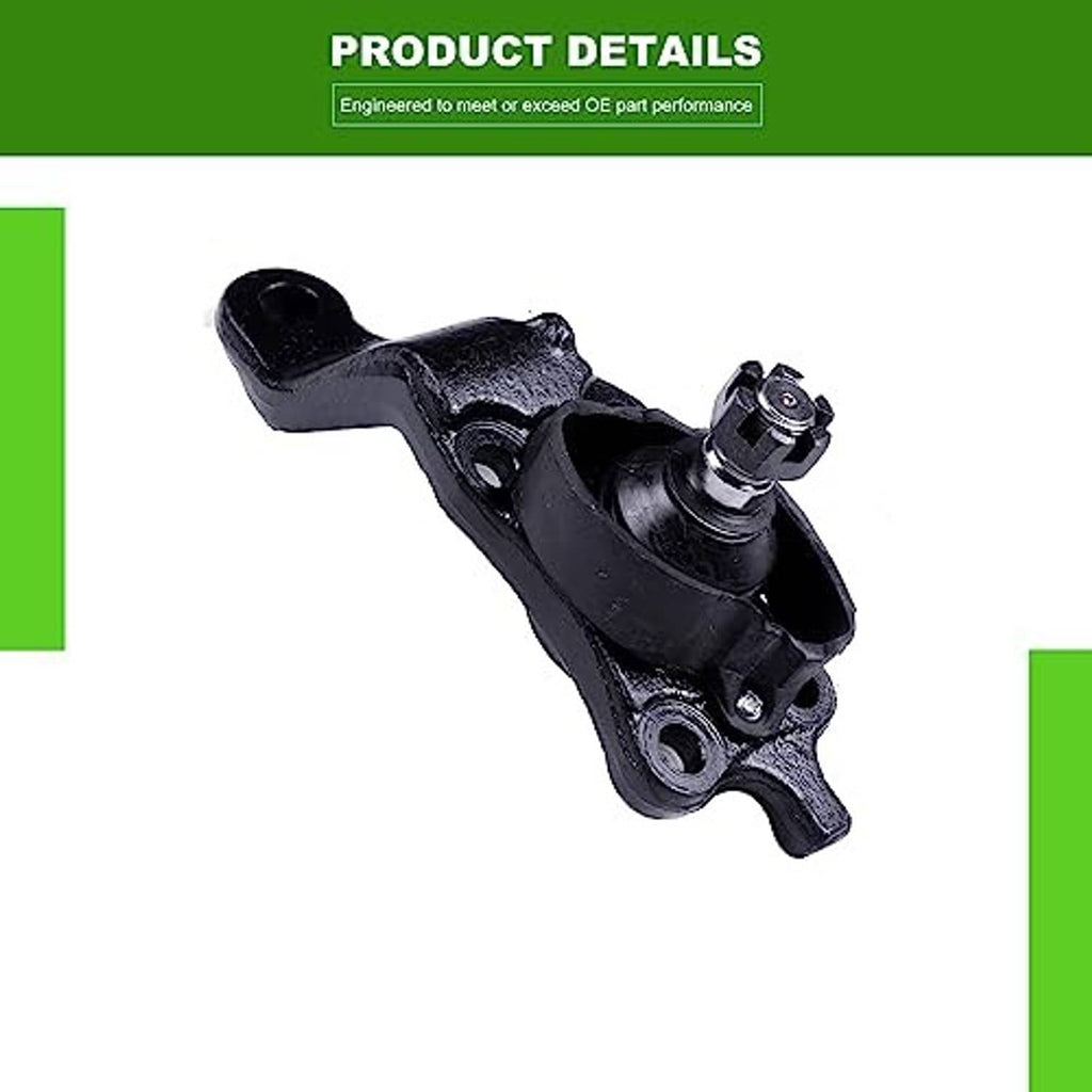 Front lower ball joint with control arm and protective black rubber boot