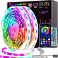 Multicolor RGB LED light strip kit with controller, remote, and 100ft reel