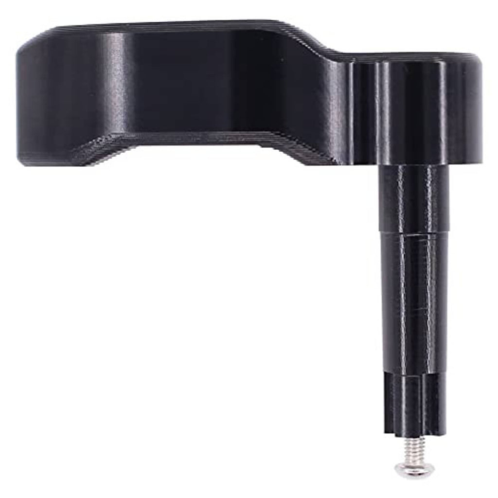 Close-up of black billet thumb throttle lever body with threaded mounting stud