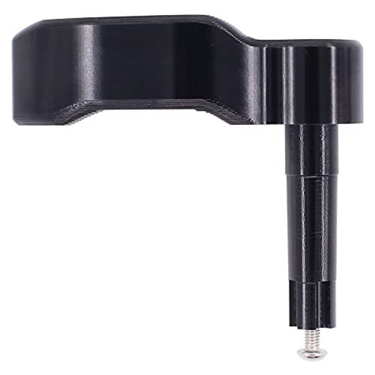 Close-up of black billet thumb throttle lever body with threaded mounting stud