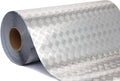 Diamond-plate metallic chrome vinyl wrap roll, textured silver sheet