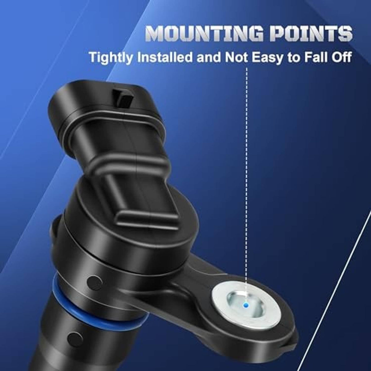 Camshaft position sensor with metal mounting plate and sealed blue ring