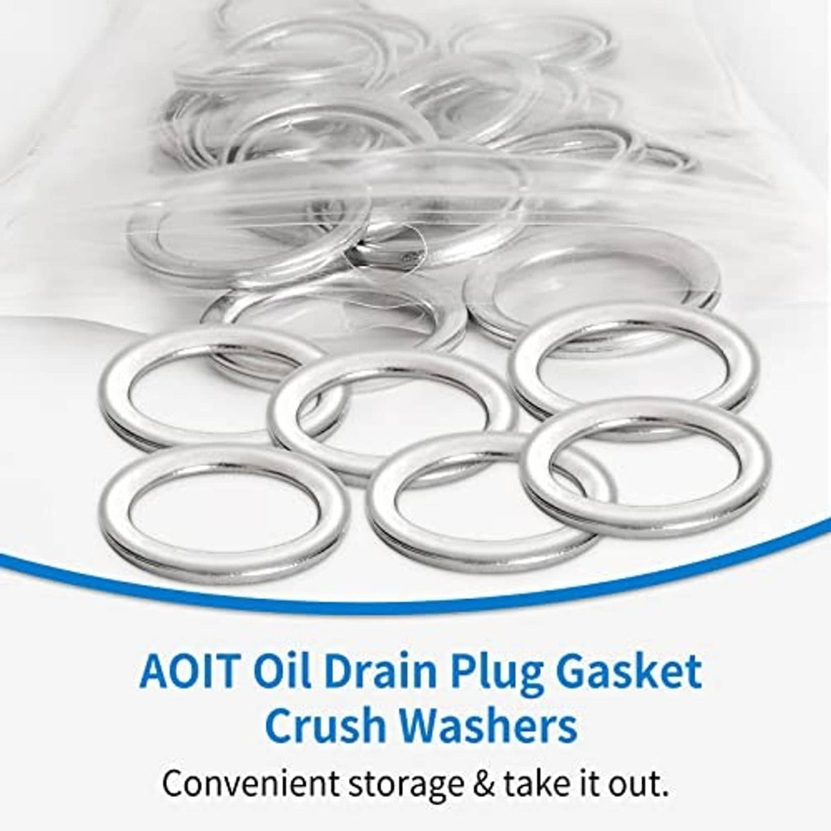 10-pack metal crush washer ring gaskets for differential plugs