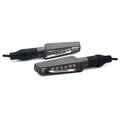 Space grey motorcycle LED turn signal lights, two-piece set with amber lens housings