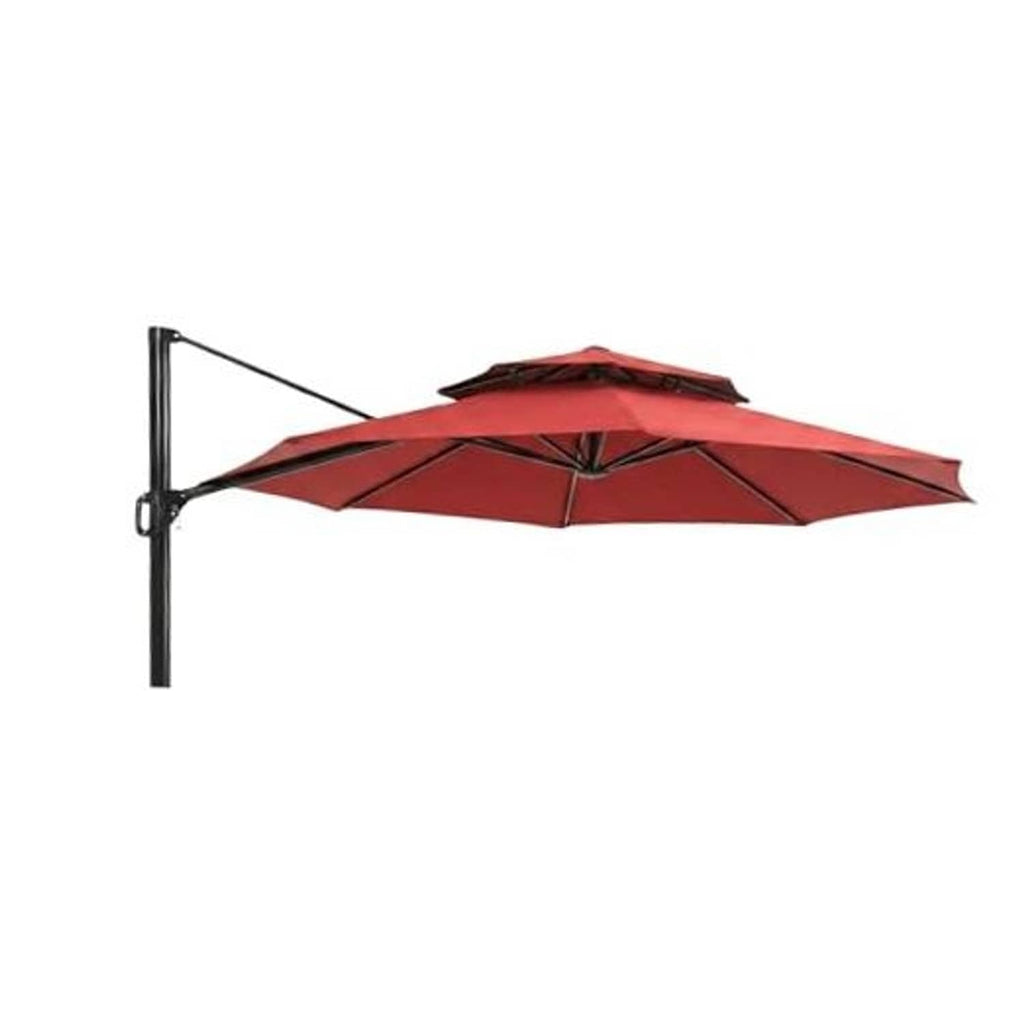 Red replacement umbrella canopy with metal ribs and center vent