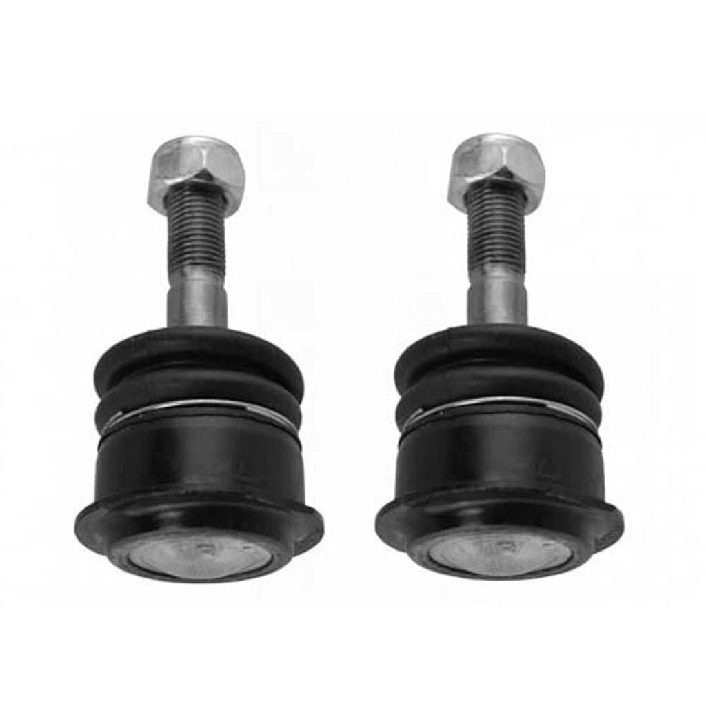 Front upper ball joint pair with black boots and silver threaded stud ends