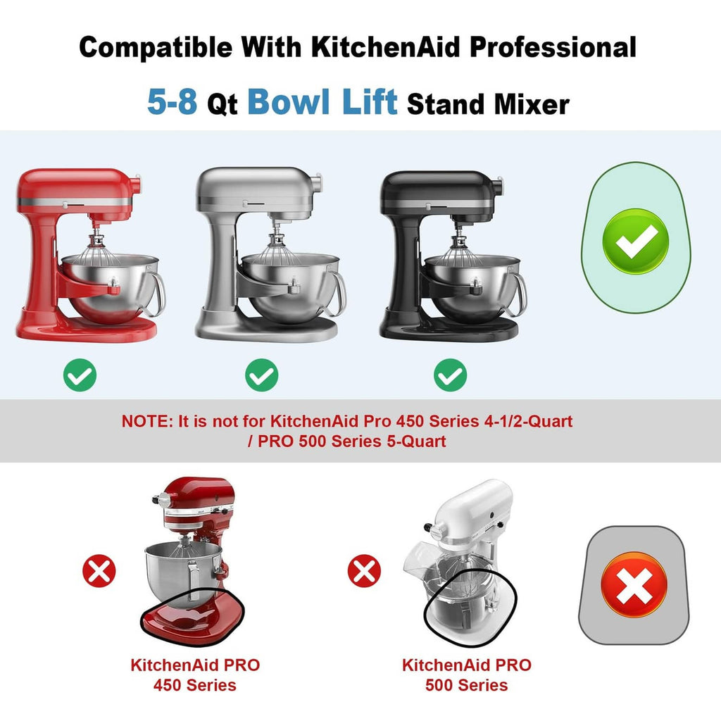 Brown wood slider compatible with KitchenAid 5-8 qt bowl lift stand mixer