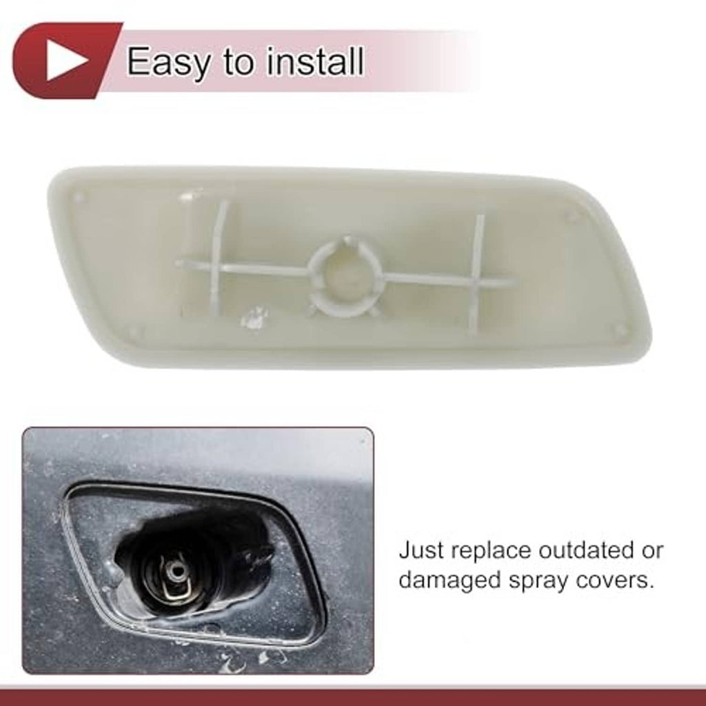 Translucent back of washer nozzle cover cap with mounting posts for installation