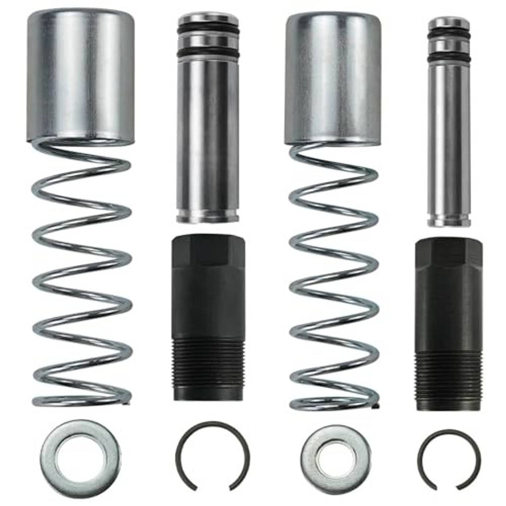 Pair of hydraulic plunger cylinders with springs and O-ring seals for floor jack