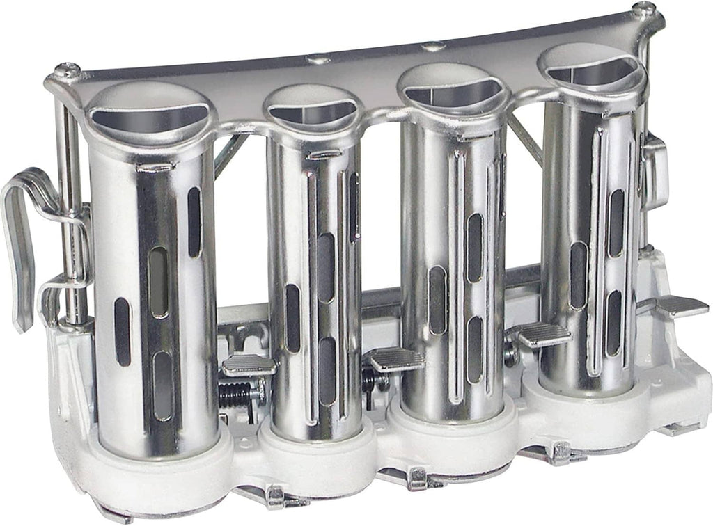 Four-barrel money changer with chrome coin tubes, slots, and metal side handle