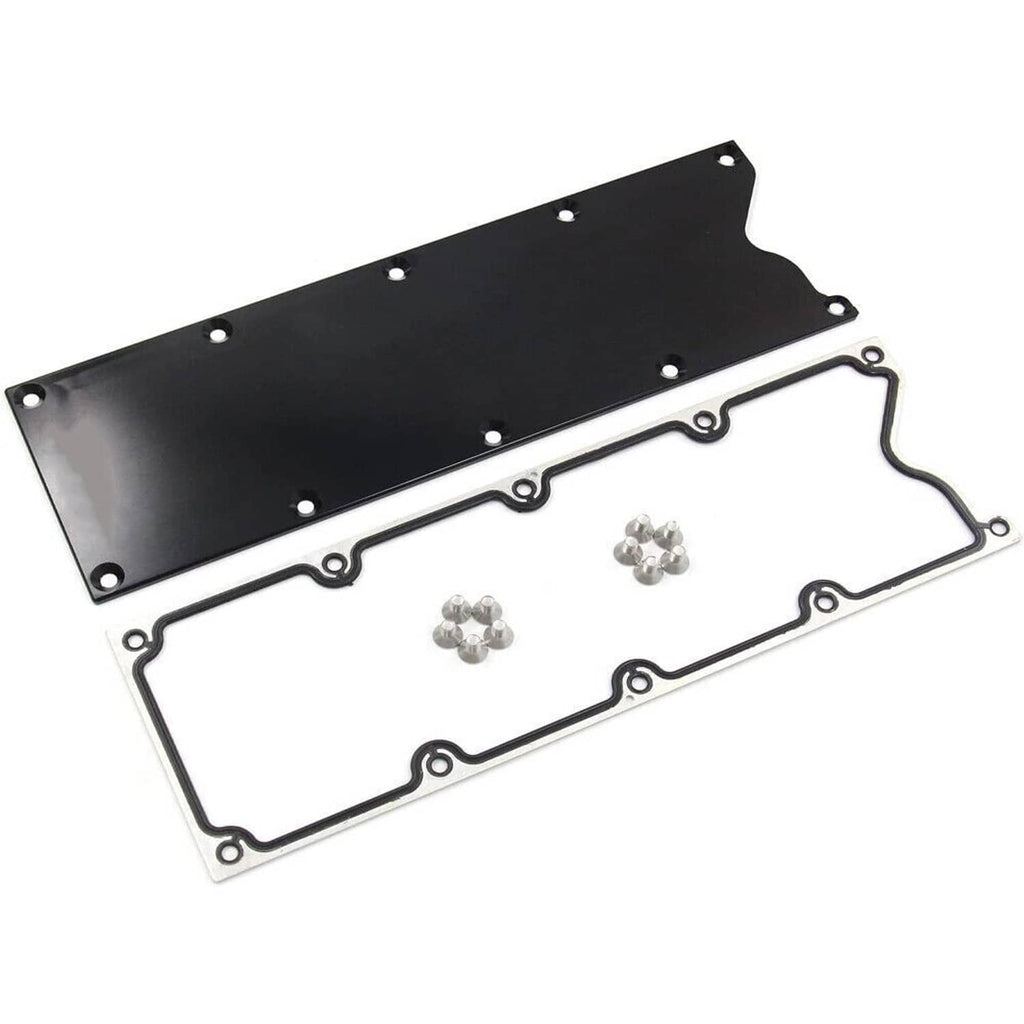 Knock sensor delete plate and gasket kit with small silver mounting bolts