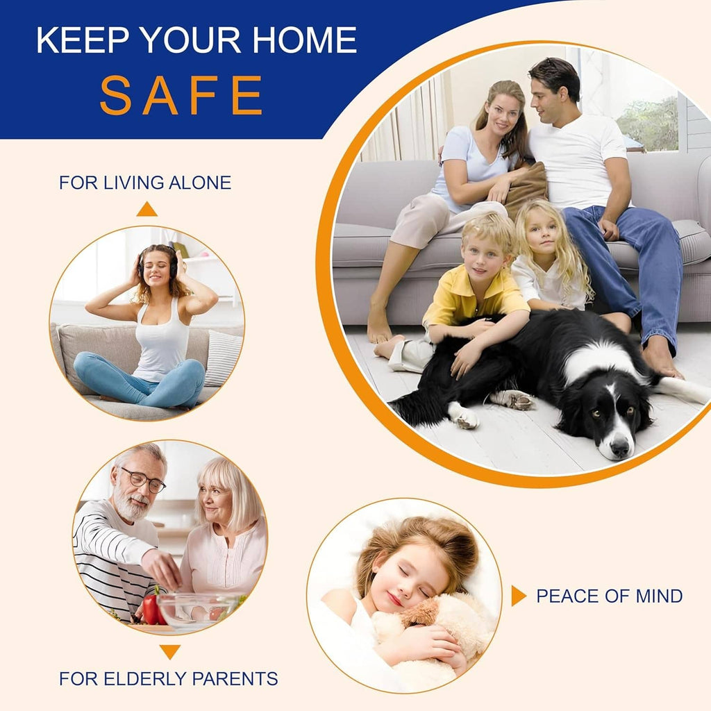 Front door security lock shield icons on home safety graphic