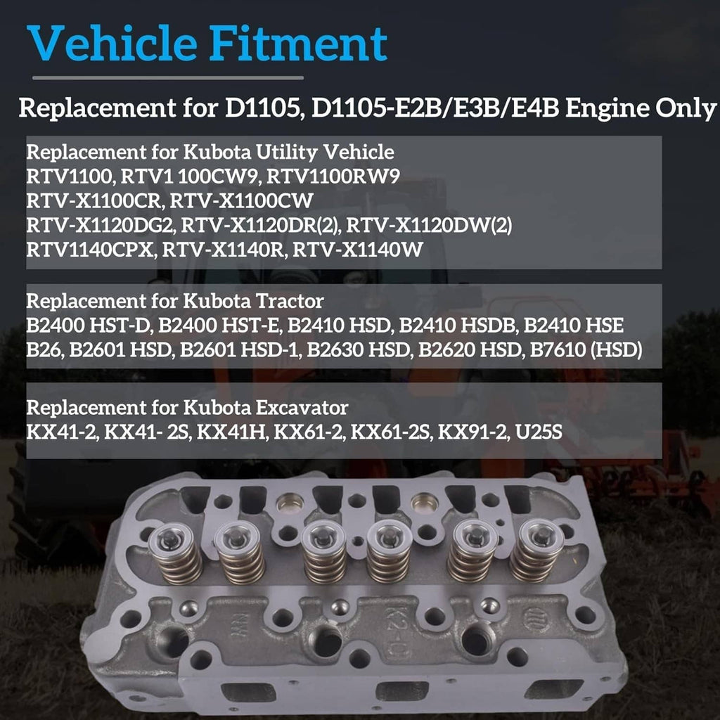 Cylinder head with valve springs and bolt holes, engine-side view with gasket kit