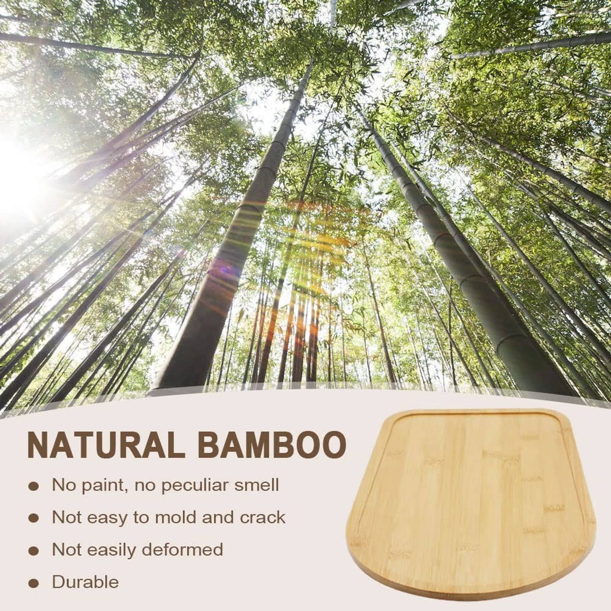 Natural bamboo mixer splash guard board with arched shape
